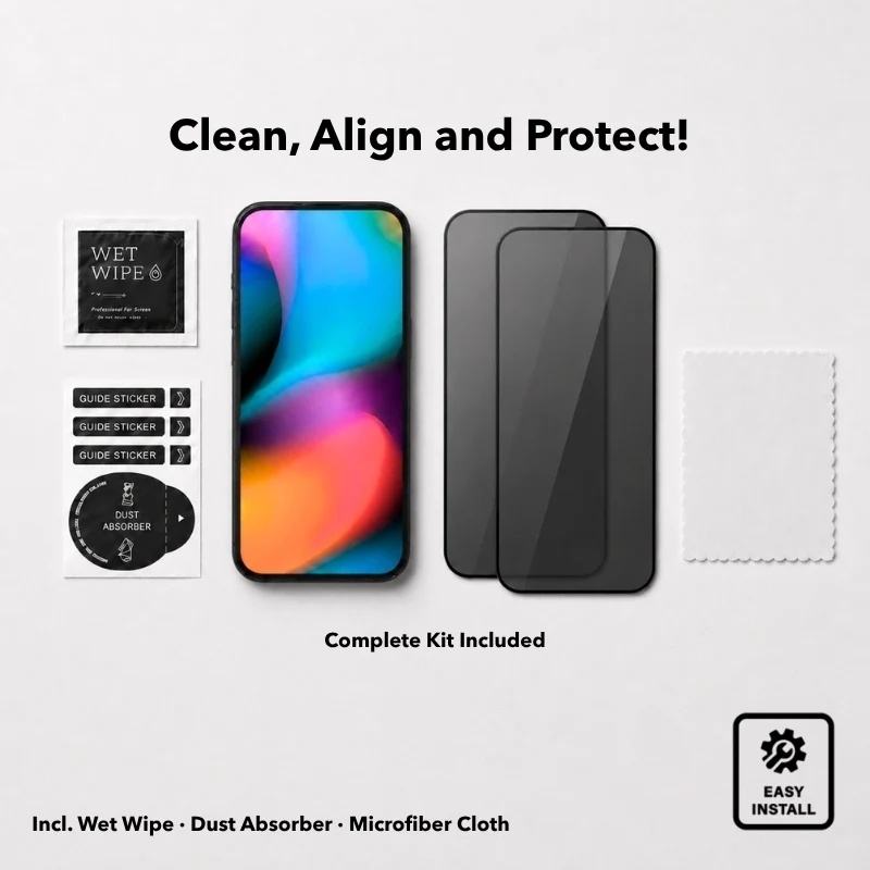 Verre de protection Privacy pour iPhone 18 Pro Max (lot de 2)