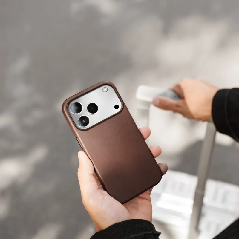 Étui en cuir vegan pour iPhone 18 Pro