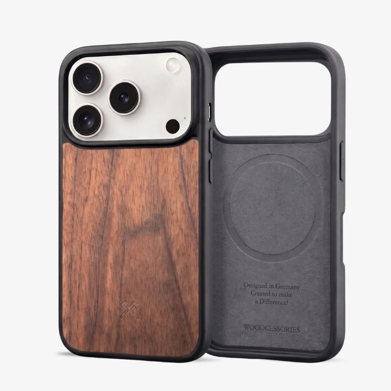 Coque iPhone 18 Pro Max en noyer avec MagSafe
