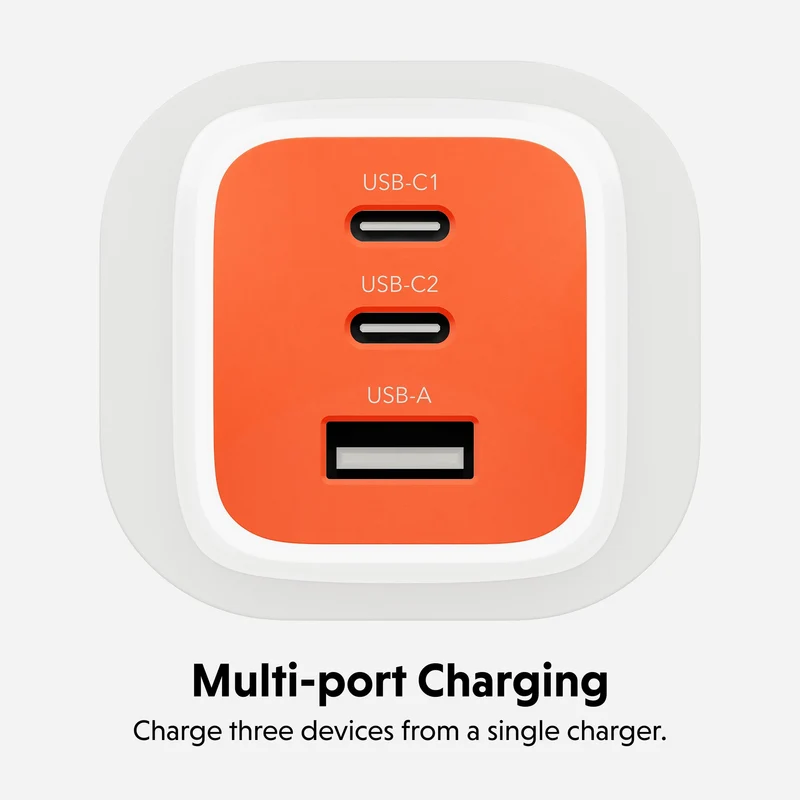 Chargeur GaN HyperJuice Flex 65 W - Orange (Royaume-Uni)