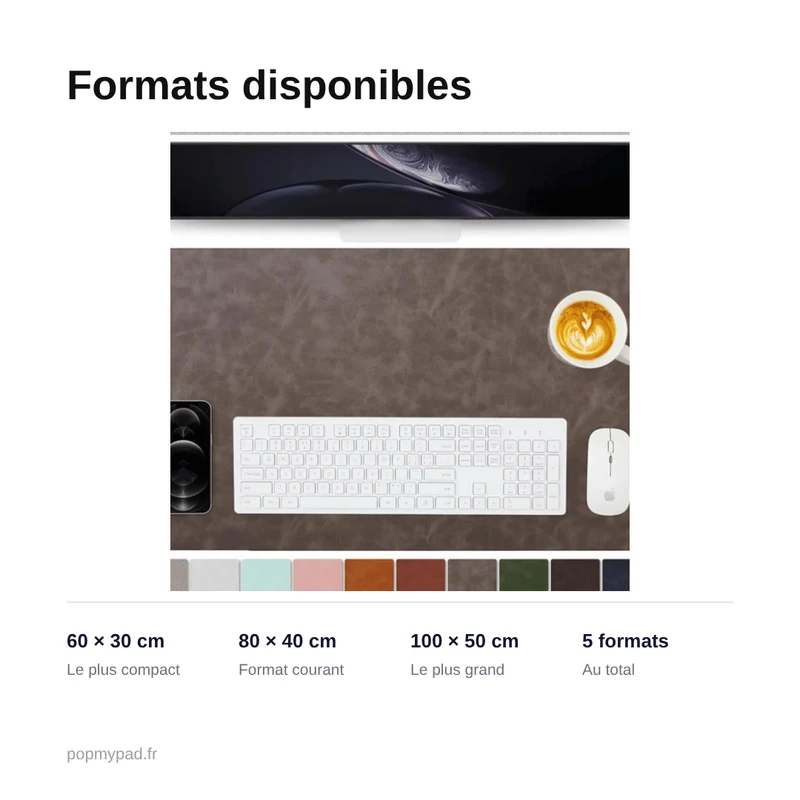 Two-Tone PU Leather Desk Mat — Home & Office | PopMyPad