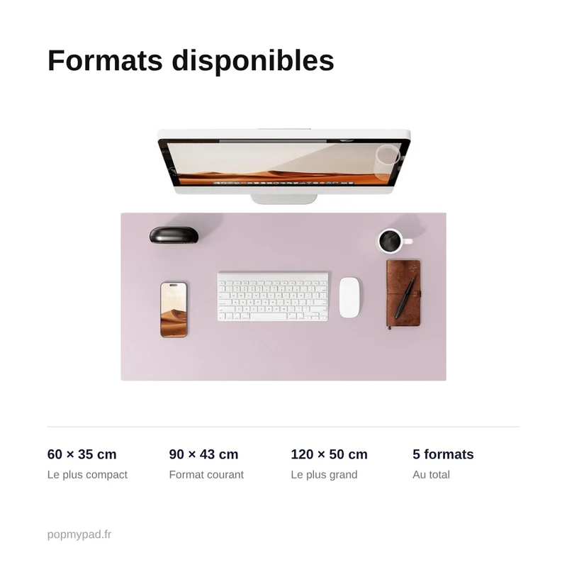 Large Leather Desk Pad — PU Leather, Office Format | PopMyPad