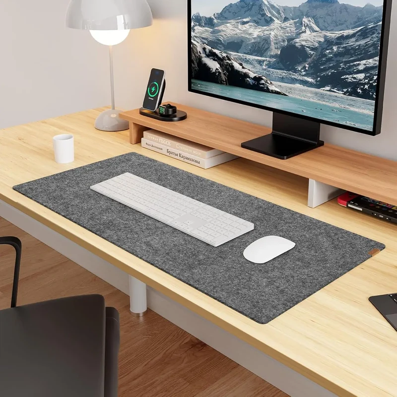 Felt Desk Pad — Anthracite Grey, Keyboard and Mouse | PopMyPad