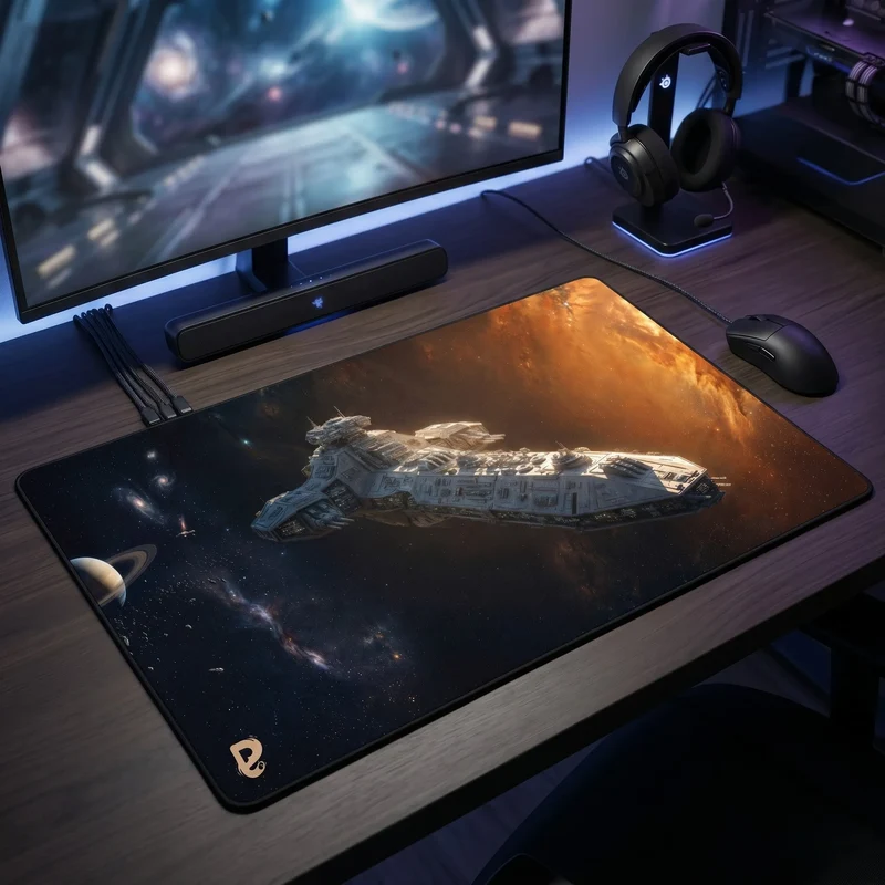 XXL Gaming Mouse Pad - Interstellar Ship - Corvann | PopMyPad