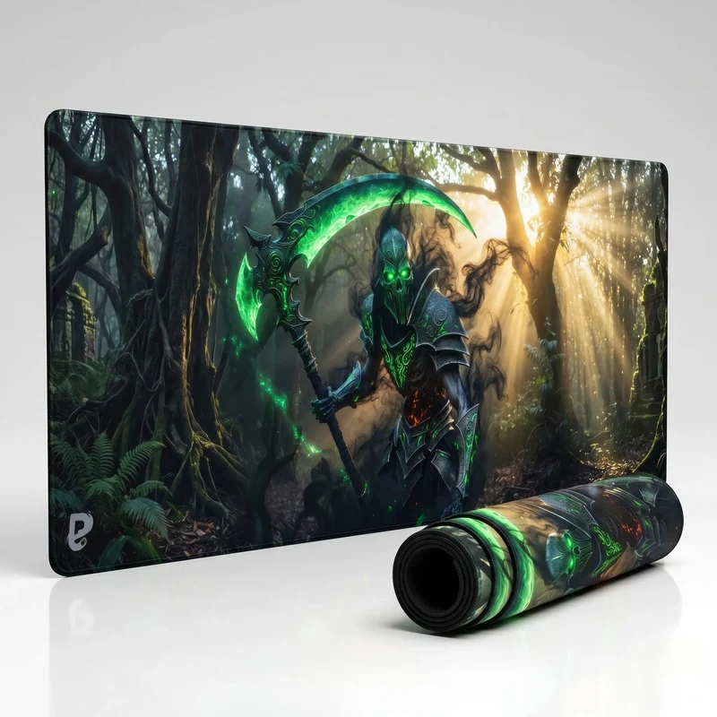 XXL Gaming Desk Mat — Neon Green Reaper, Ysgareth | PopMyPad