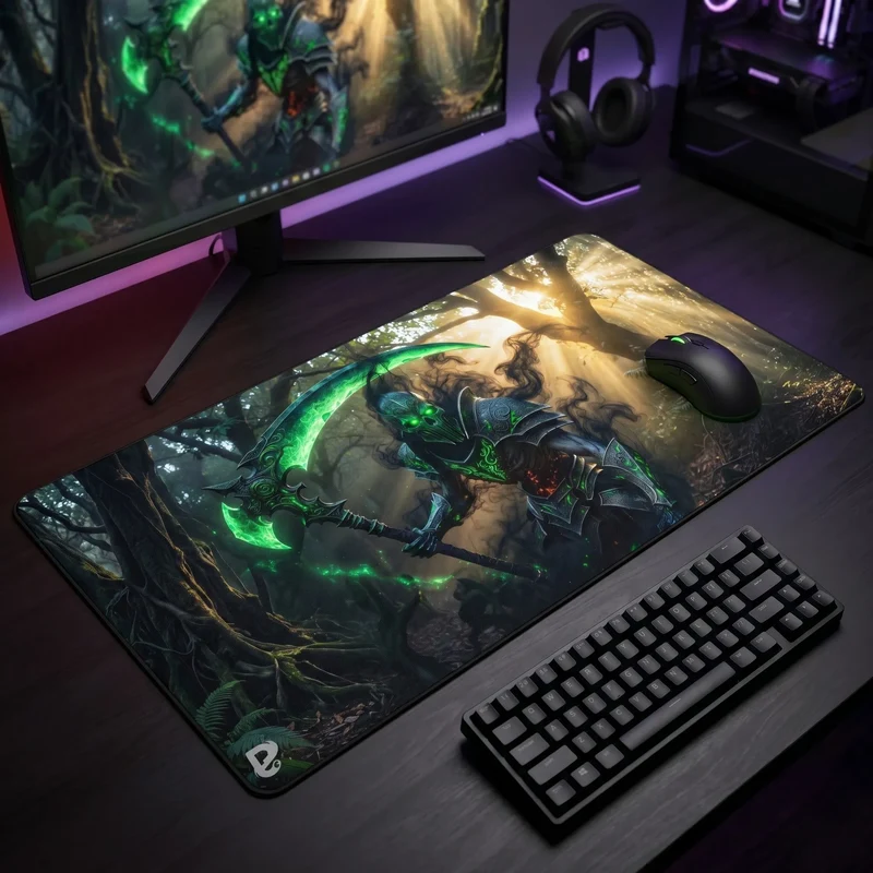 XXL Gaming Desk Mat — Neon Green Reaper, Ysgareth | PopMyPad