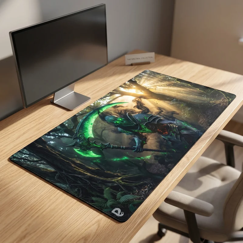 XXL Gaming Desk Mat — Neon Green Reaper, Ysgareth | PopMyPad