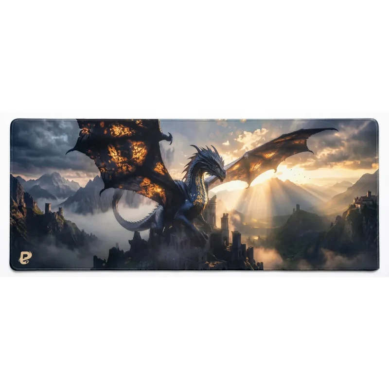 XXL Mouse Pad - Black & Gold Dragon - Fënrhal | PopMyPad