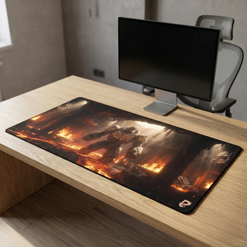 XXL Gaming Desk Mat — Lava Golem, Kthon | PopMyPad