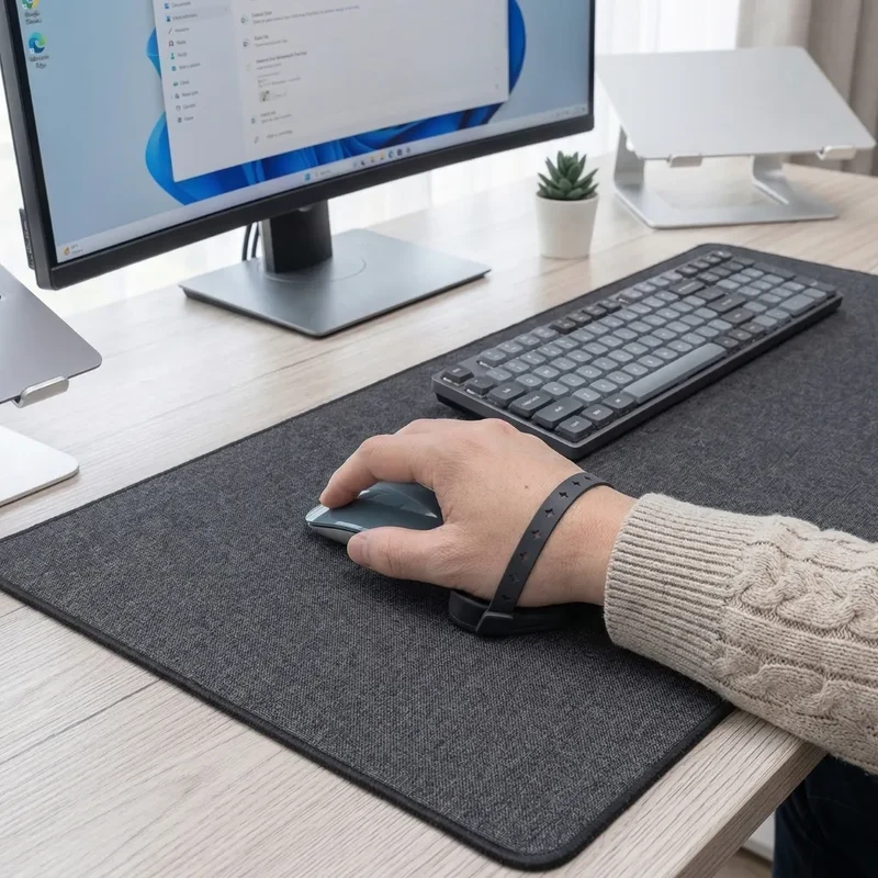 G-Series Mouse Wrist Rest — Silicone, PTFE Glide, Strap | PopMyPad