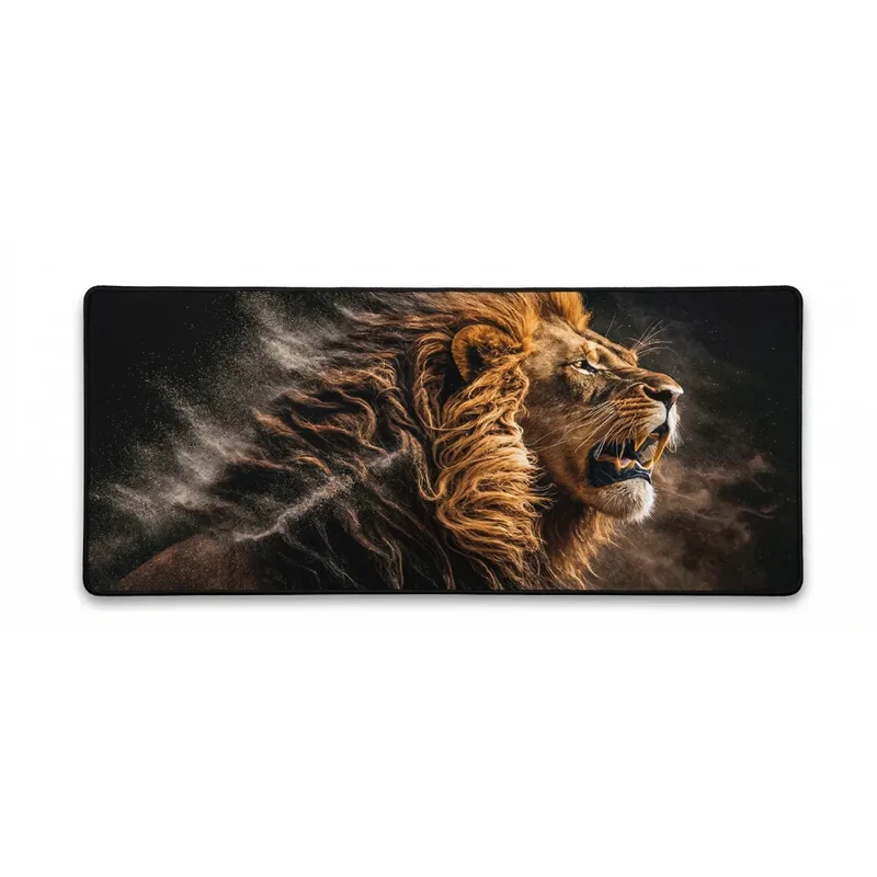XXL Lion Mouse Pad — Roar in Golden Dust | PopMyPad