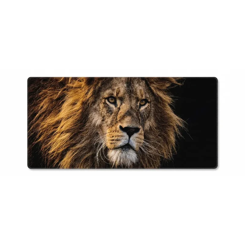 XXL Lion Mouse Pad — Majestic Black & White Portrait | PopMyPad