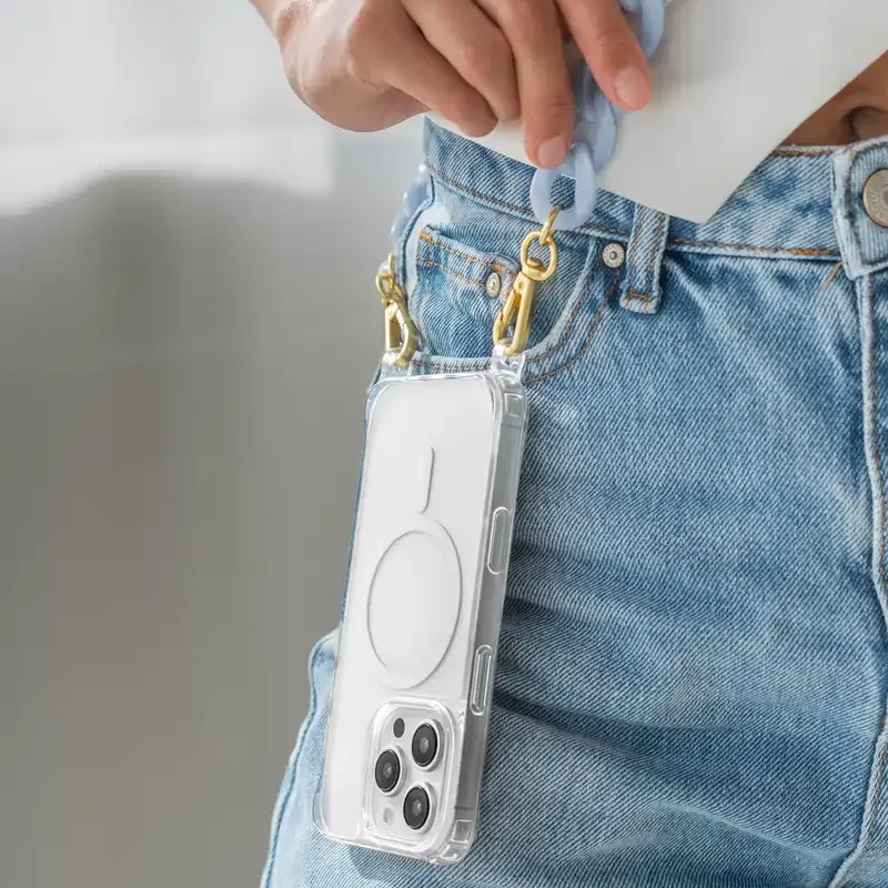 iPhone 17 Pro Max Chaîne pour téléphone portable Transparent MagSafe