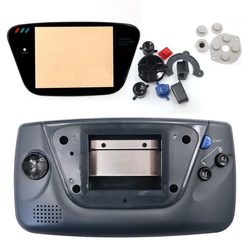 Coque complète Game Gear Hispeedido — boutons, membranes et vitre en verre