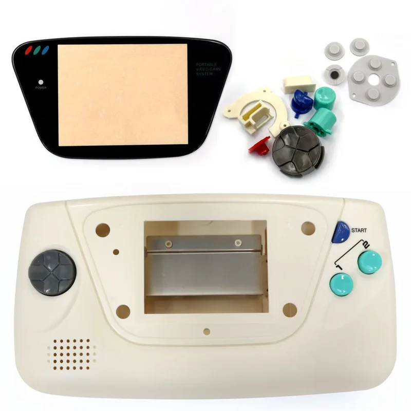 Coque complète Game Gear Hispeedido — boutons, membranes et vitre en verre