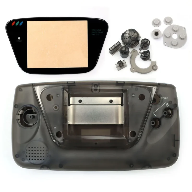 Coque complète Game Gear Hispeedido — boutons, membranes et vitre en verre