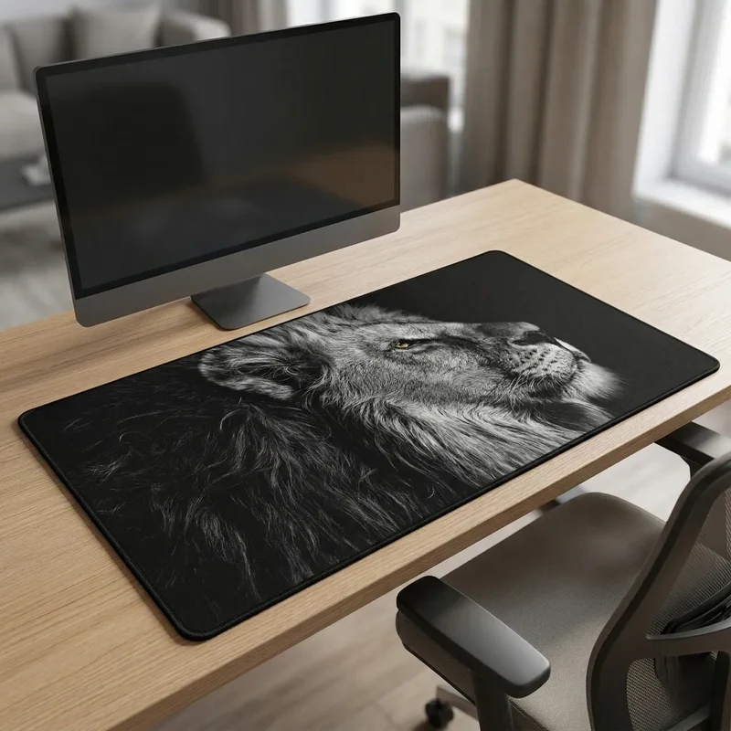 XXL Lion Mouse Pad — Mane in Chiaroscuro | PopMyPad
