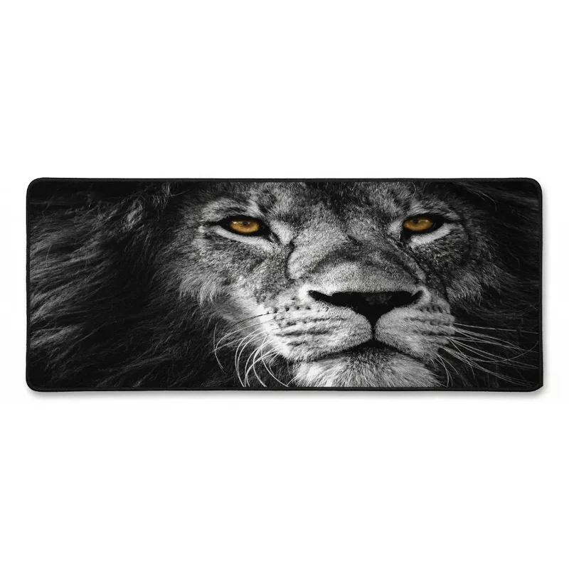 XXL Lion Mouse Pad — Piercing Gaze, Tight Crop | PopMyPad
