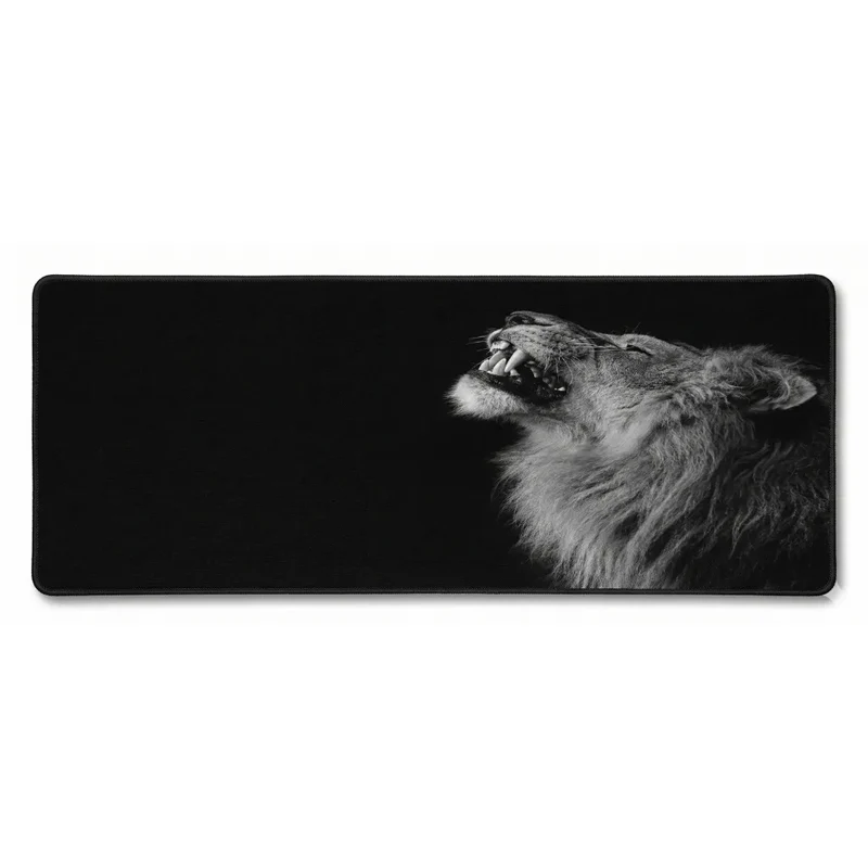 XXL Lion Mouse Pad — Black & White Fur Texture | PopMyPad