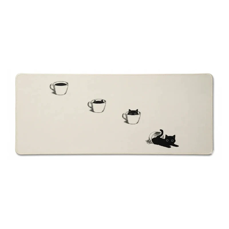 XXL Cat Mouse Pad — Feline Wake-Up in Three Panels | PopMyPad