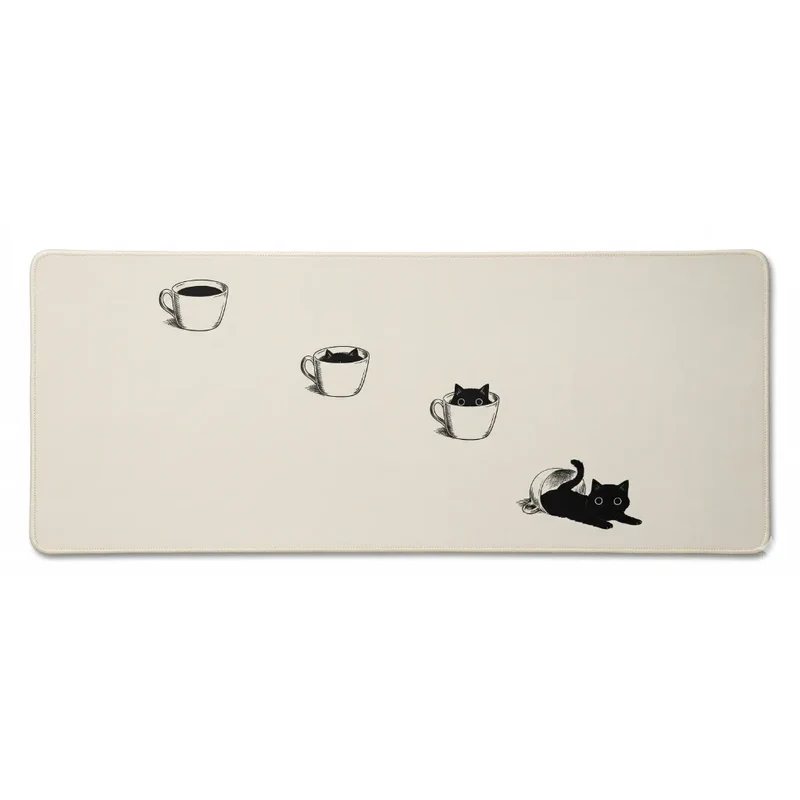 XXL Cat Mouse Pad — Feline Wake-Up in Three Panels | PopMyPad
