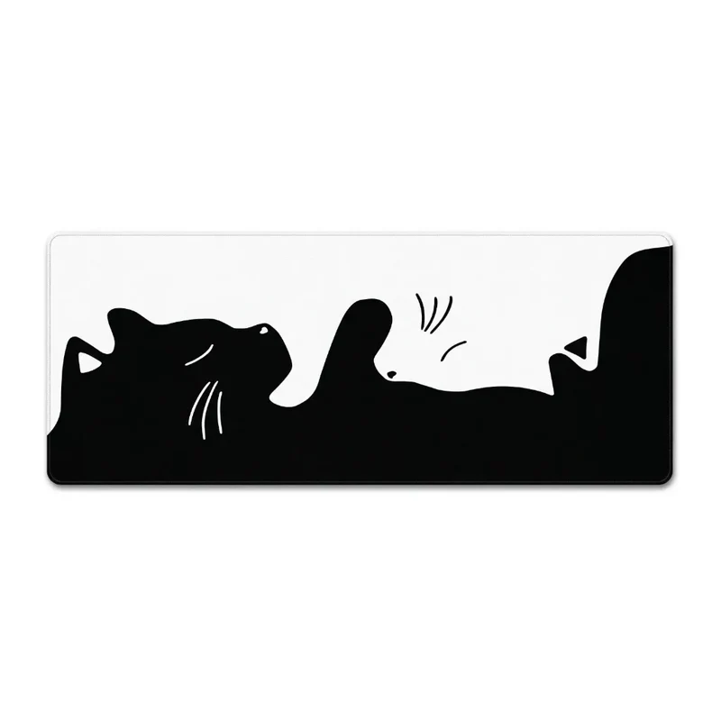 XXL Cat Mouse Pad — Minimalist Black & White Yin-Yang | PopMyPad