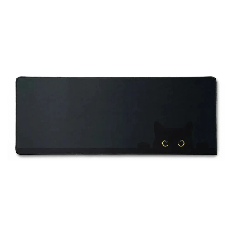 XXL Cat Mouse Pad — Shadow Gaze on Deep Black | PopMyPad
