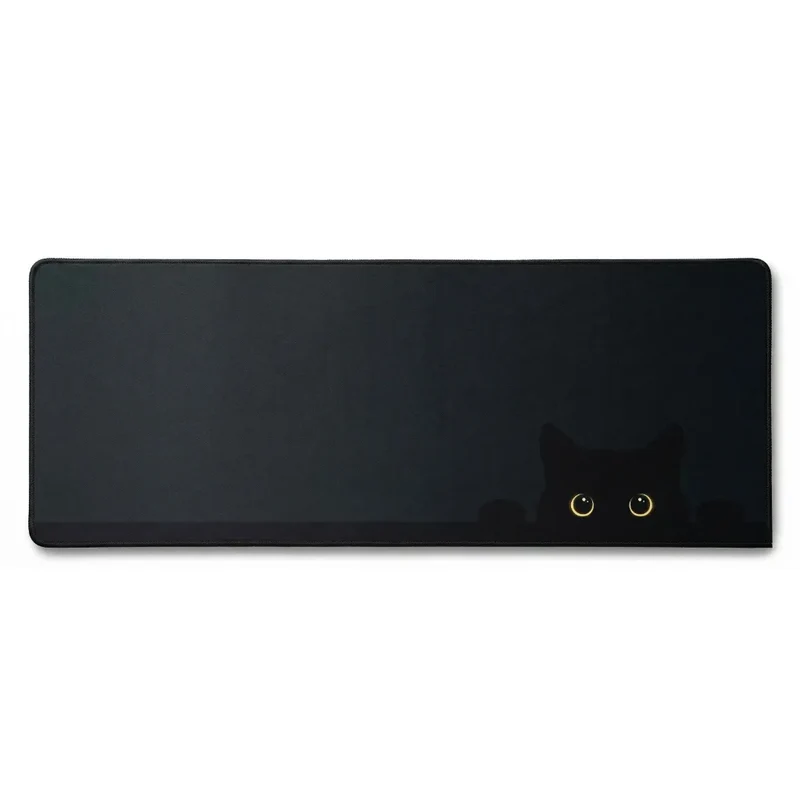XXL Cat Mouse Pad — Shadow Gaze on Deep Black | PopMyPad