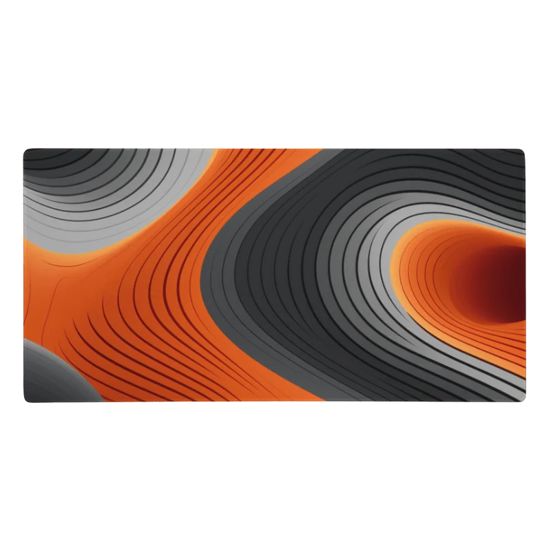 Tapis De Souris Original Géométrique Orange et Gris