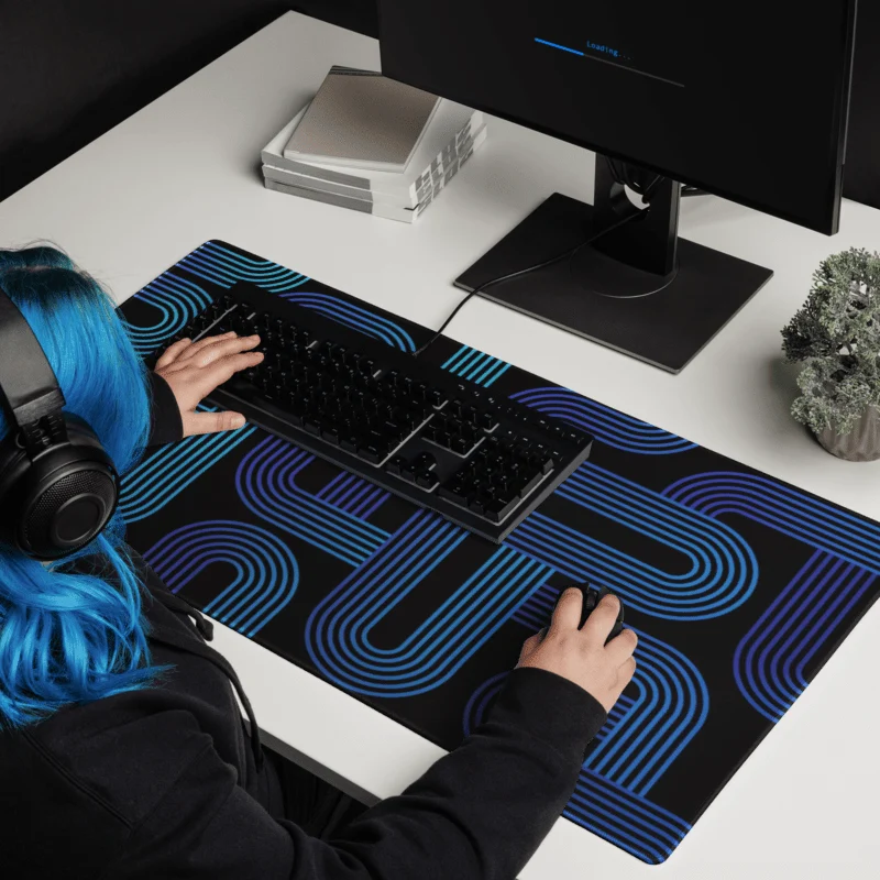 Tapis De Souris Original Géométrique Bleu