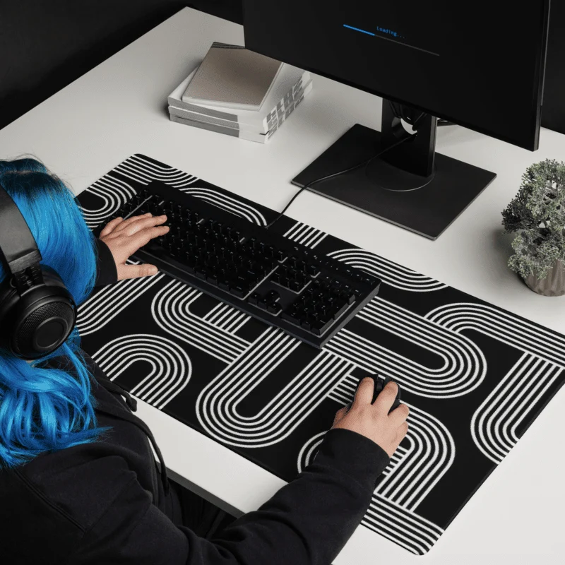 Tapis De Souris Original Géométrique Noir et Blanc