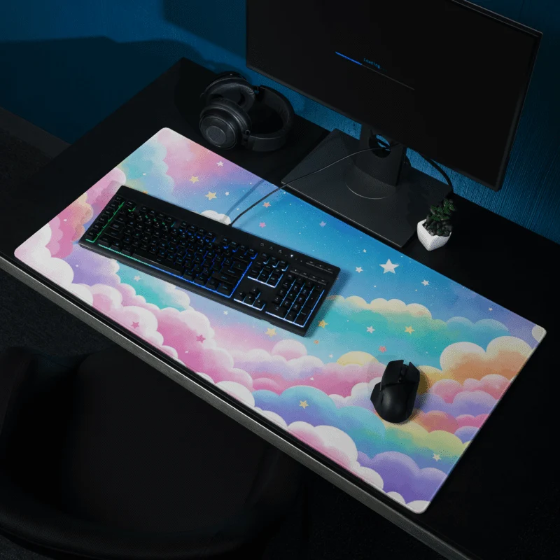 Tapis De Souris Kawaii Nuages Arc-en-Ciel