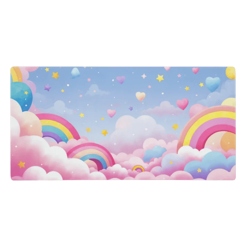 Tapis De Souris Kawaii Arc-en-Ciel Féérique