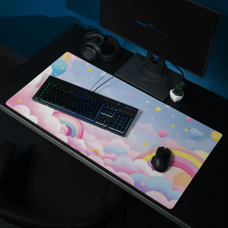 Tapis De Souris Kawaii Arc-en-Ciel Féérique