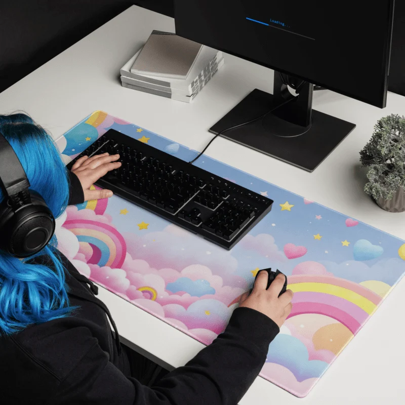 Tapis De Souris Kawaii Arc-en-Ciel Féérique