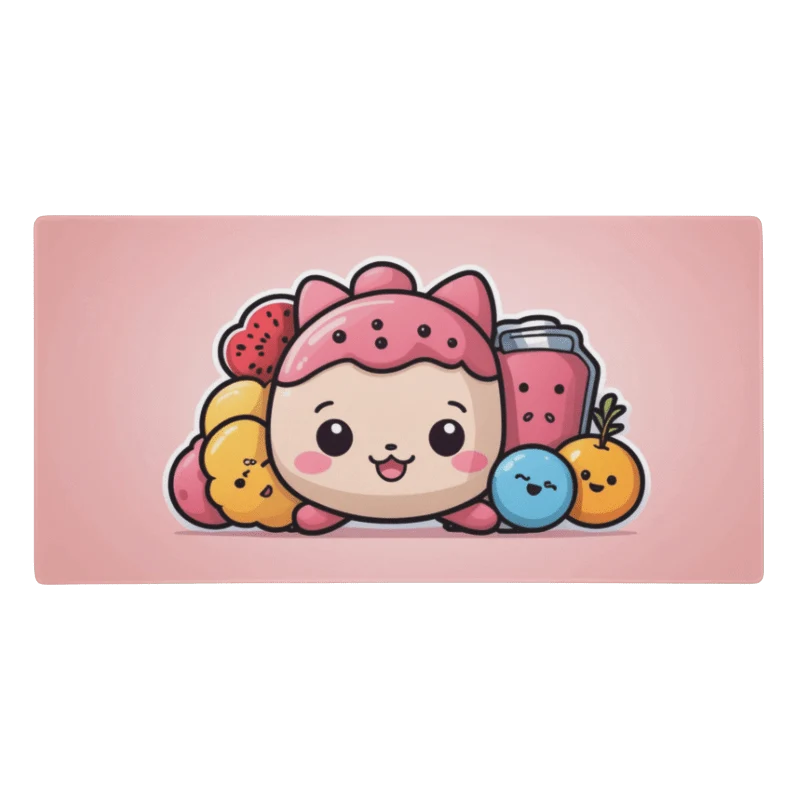 Tapis De Souris Kawaii Petit Chat Fruité