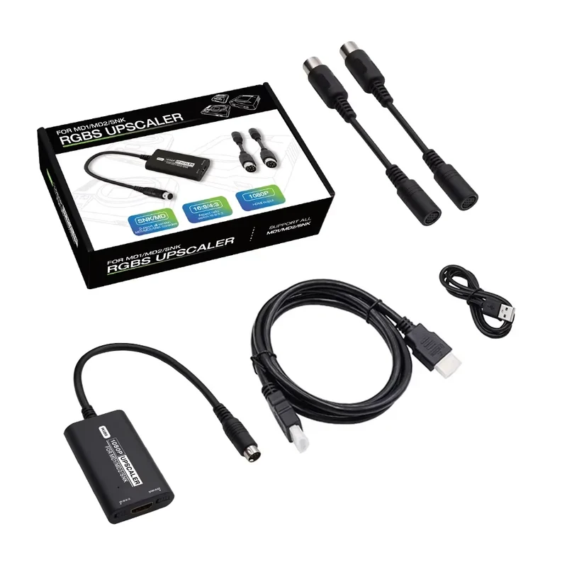 Convertisseur HDMI pour Mega Drive 1, 2 et Neo Geo — RGBS vers 1080p, 4:3 ou 16:9