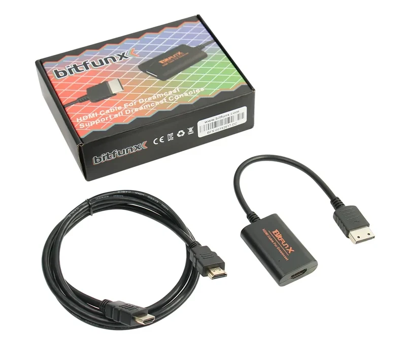 Adaptateur HDMI pour Dreamcast — BitFunx HD-Link, branchement direct