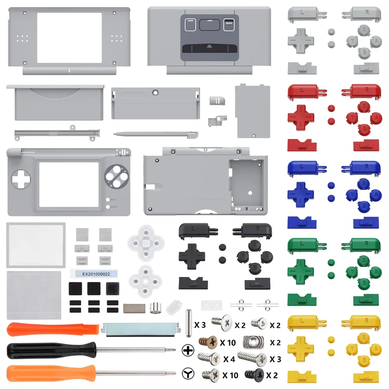Coque complète eXtremeRate pour DS Lite — boutons, lentille et outils inclus