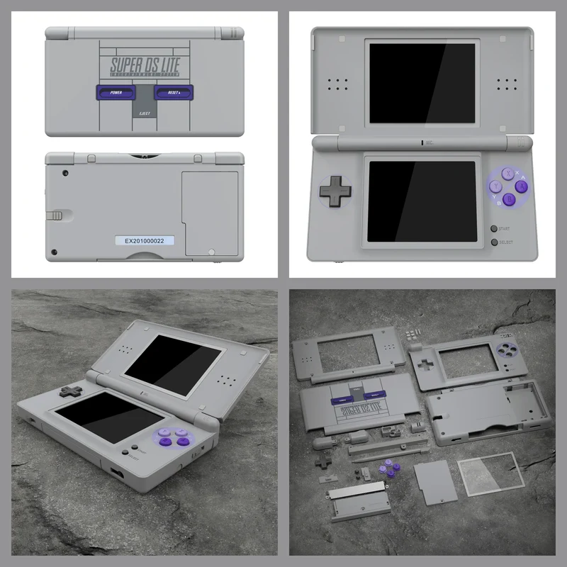Coque complète eXtremeRate pour DS Lite — boutons, lentille et outils inclus