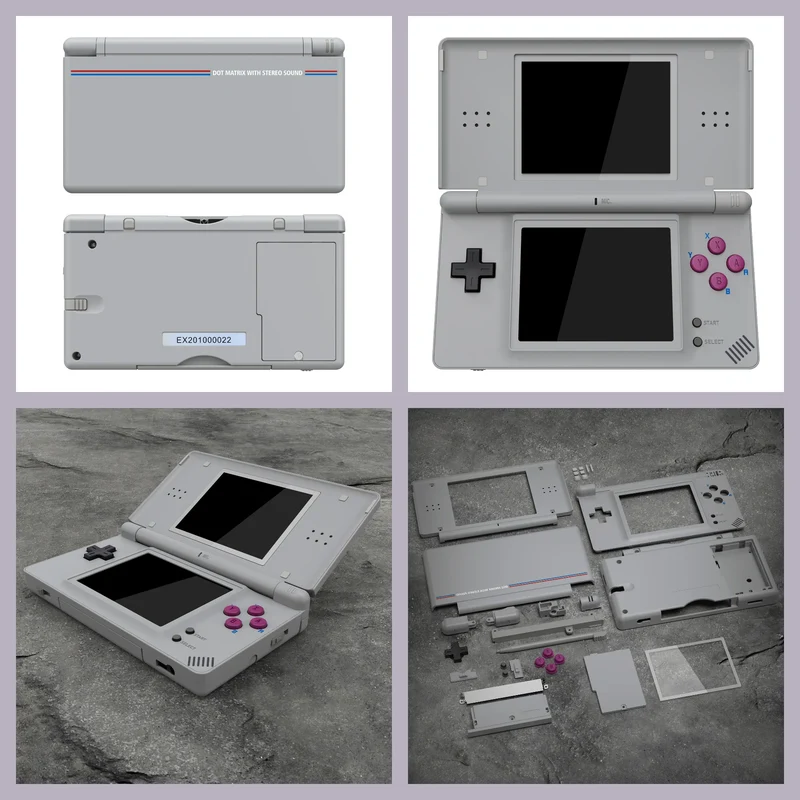 Coque complète eXtremeRate pour DS Lite — boutons, lentille et outils inclus