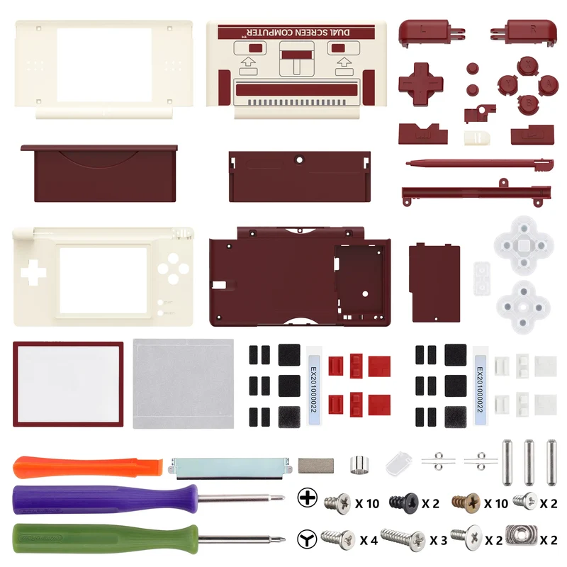 Coque complète eXtremeRate pour DS Lite — boutons, lentille et outils inclus
