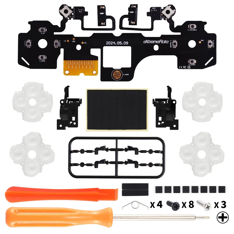 Kit Clicky eXtremeRate pour manette PS5 BDM-030 — croix, faces et épaules en microswitchs