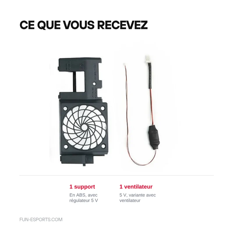 Support de ventilateur 5 V pour PS2 Fat SCPH-3xxxx et 5xxxx — refroidissement plus discret