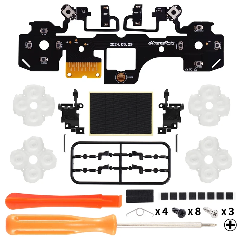 Kit Clicky V2 eXtremeRate manette PS5 BDM-040 à 060 — microswitchs et gâchettes courtes