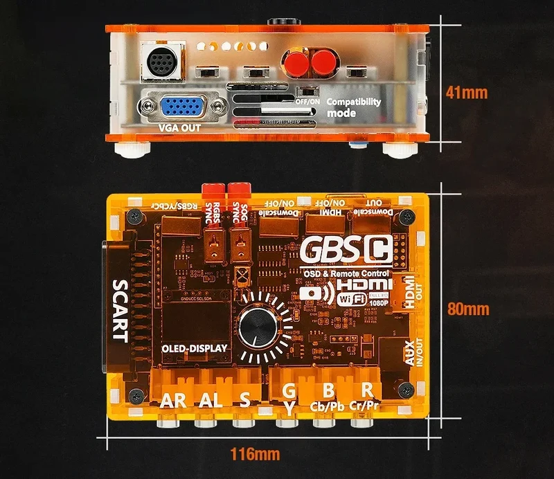Convertisseur GBS-Control Mini péritel RGB et YPbPr vers HDMI — scaler rétro