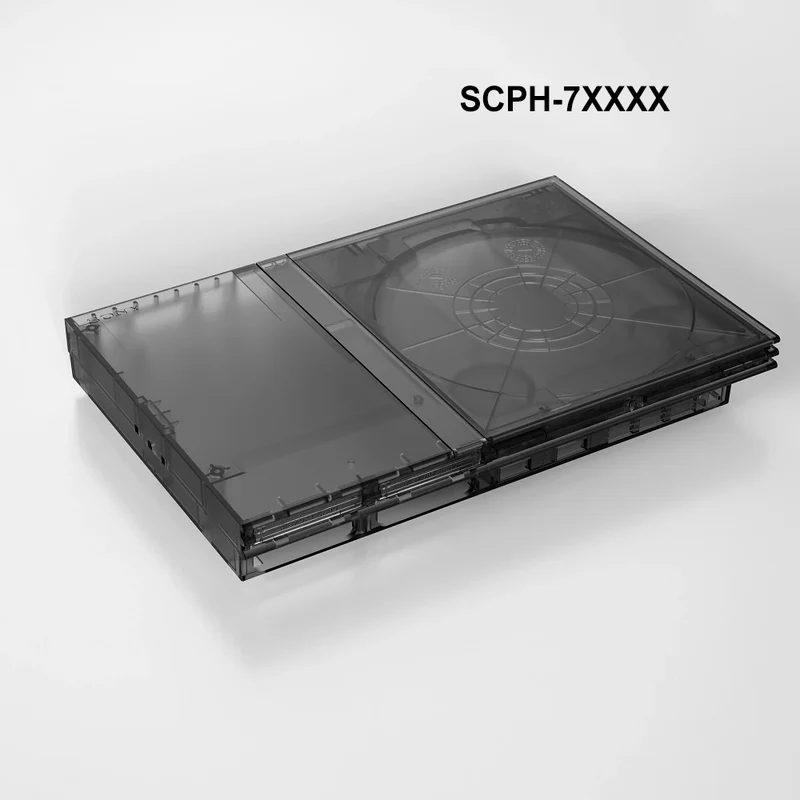 Coque de remplacement PS2 Slim — BitFunx translucide, versions SCPH-7xxxx et 9xxxx