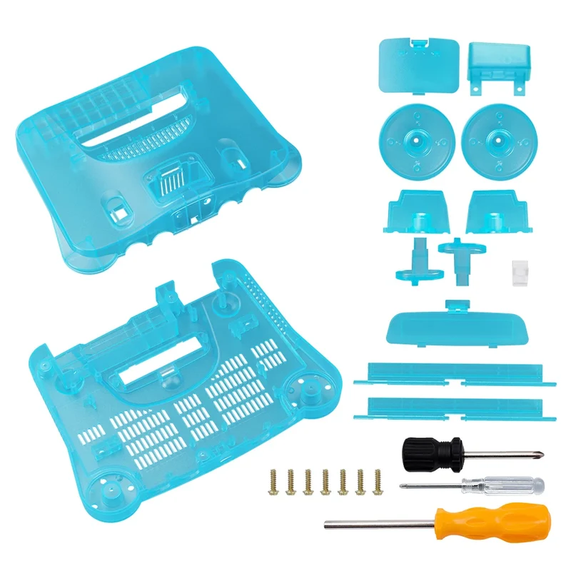 Coque translucide N64 BitFunx — boîtier de remplacement, 10 coloris