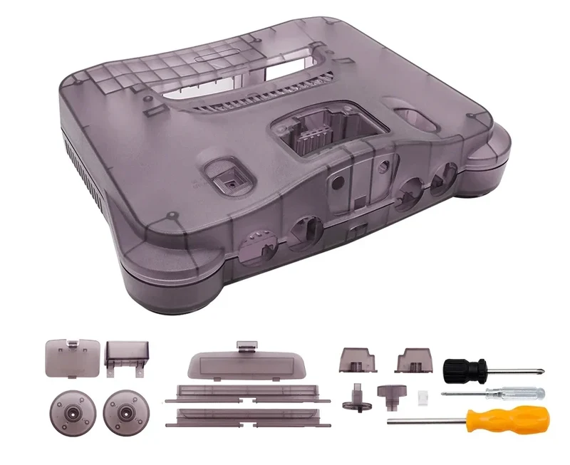 Coque translucide N64 BitFunx — boîtier de remplacement, 10 coloris
