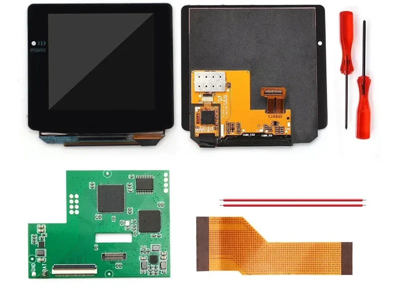 Écran AMOLED laminé Game Boy Color — Hispeedido, tactile et menu OSD